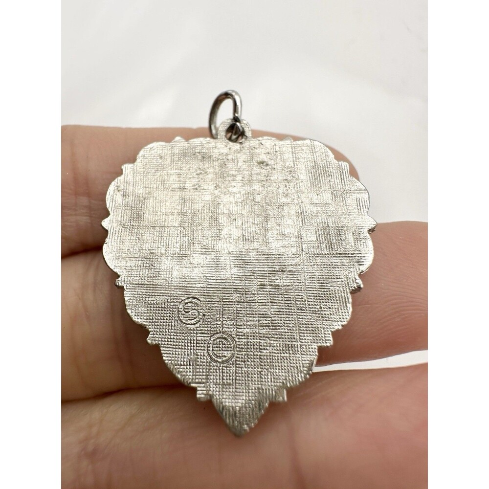 Vintage Silver Tone Charm Heart With Happy Birthday View 3
